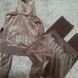 Juicy Couture Taupe Velour Lounge Set